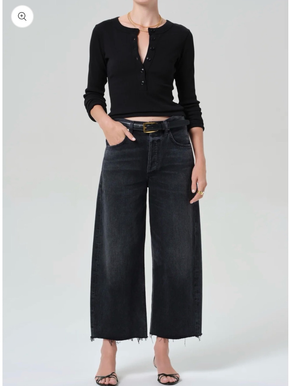 Citizens of Humanity - Ayla Raw Hem Cropped jeans - black